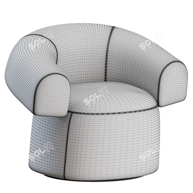 Modern Ruff Armchair - Patricia Urquiola Design 3D model image 4