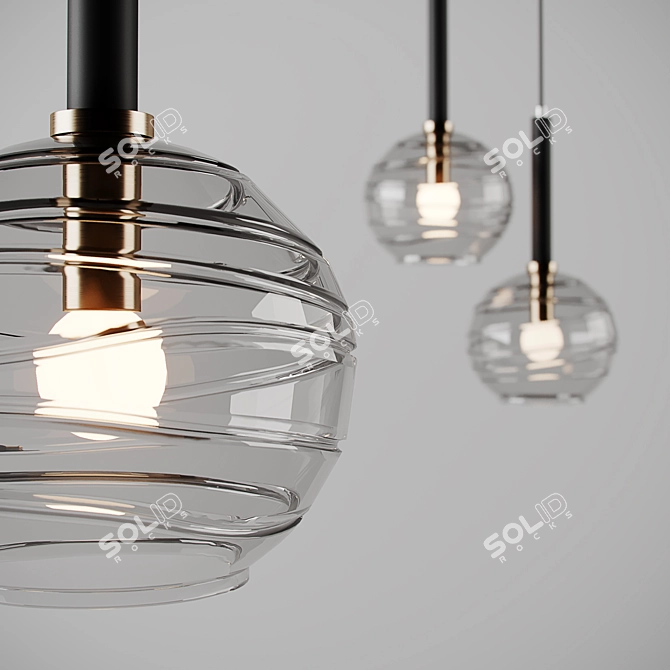 Spiral Glass Pendant Lamp 3D model image 2