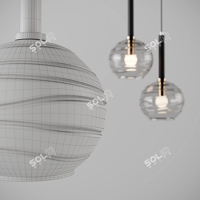 Spiral Glass Pendant Lamp 3D model image 3