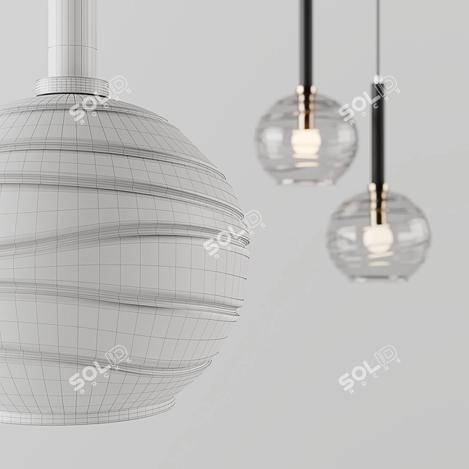 Spiral Glass Pendant Lamp 3D model image 4