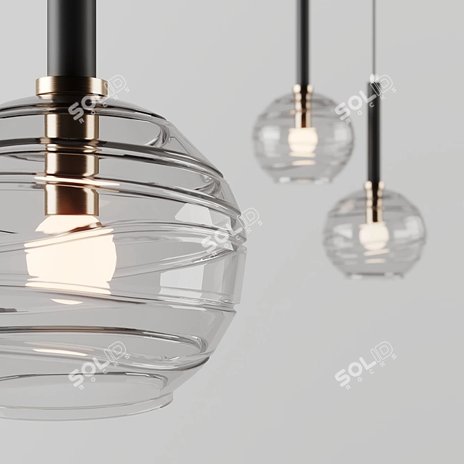 Spiral Glass Pendant Lamp 3D model image 5