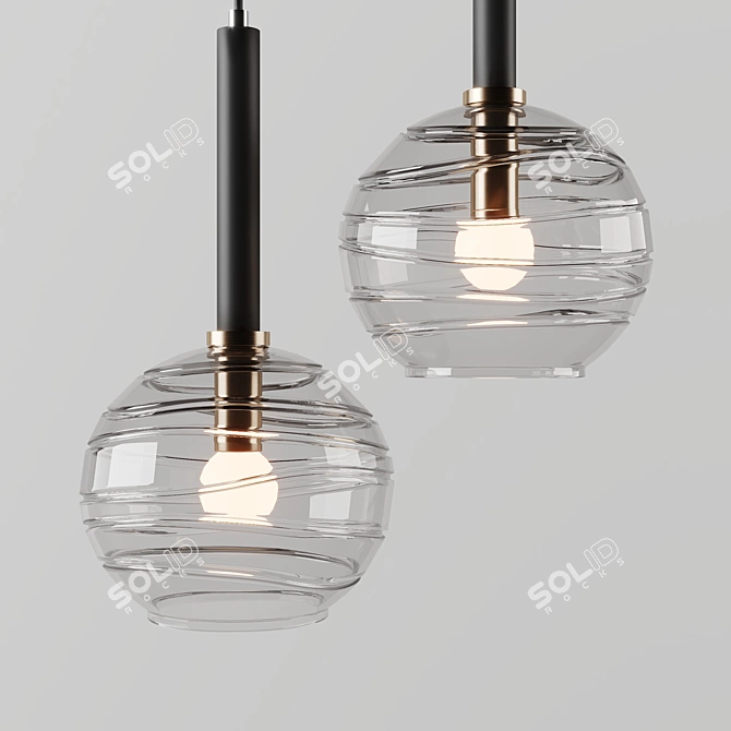 Spiral Glass Pendant Lamp 3D model image 7