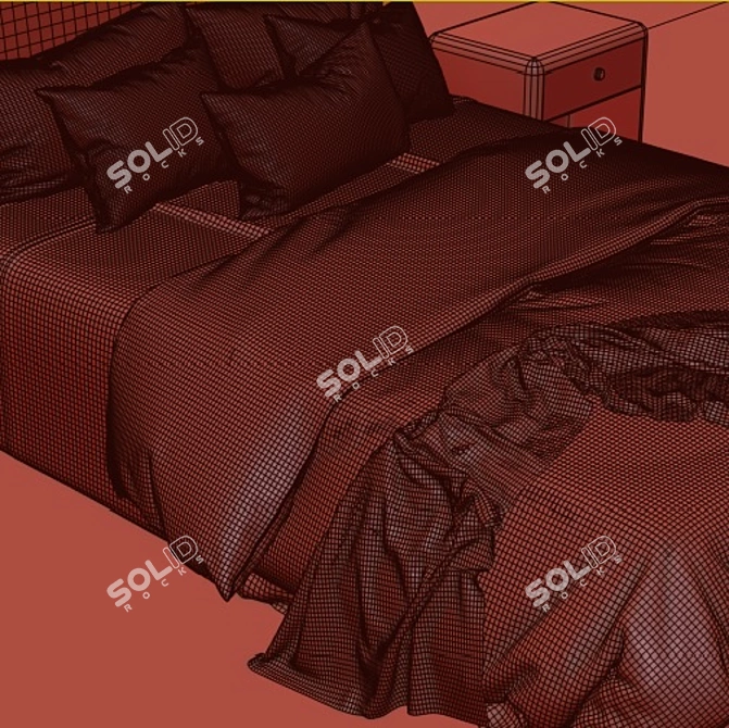 Sleek Modern Bed with Contemporary Design 3D model image 5