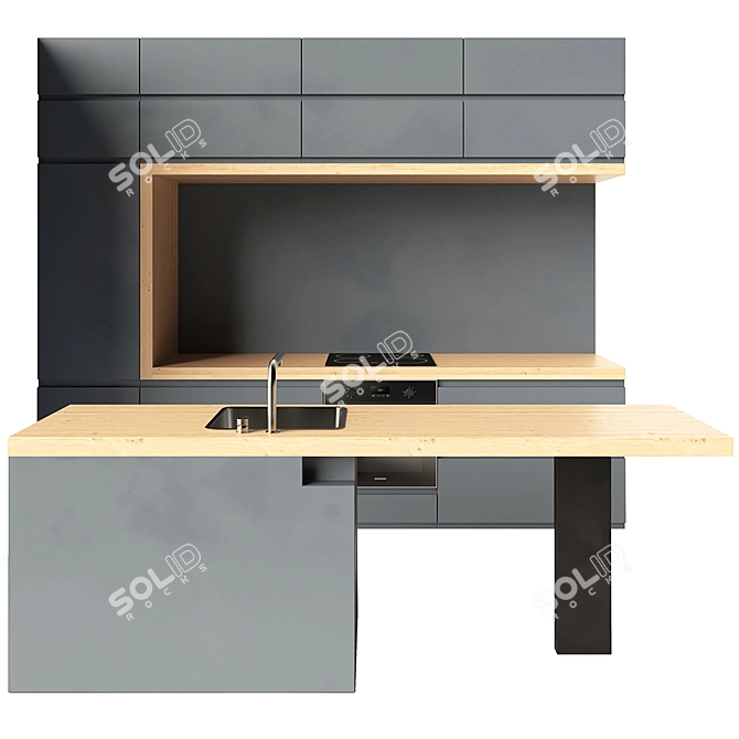 Modern Kitchen Design - 2016 3D model image 1