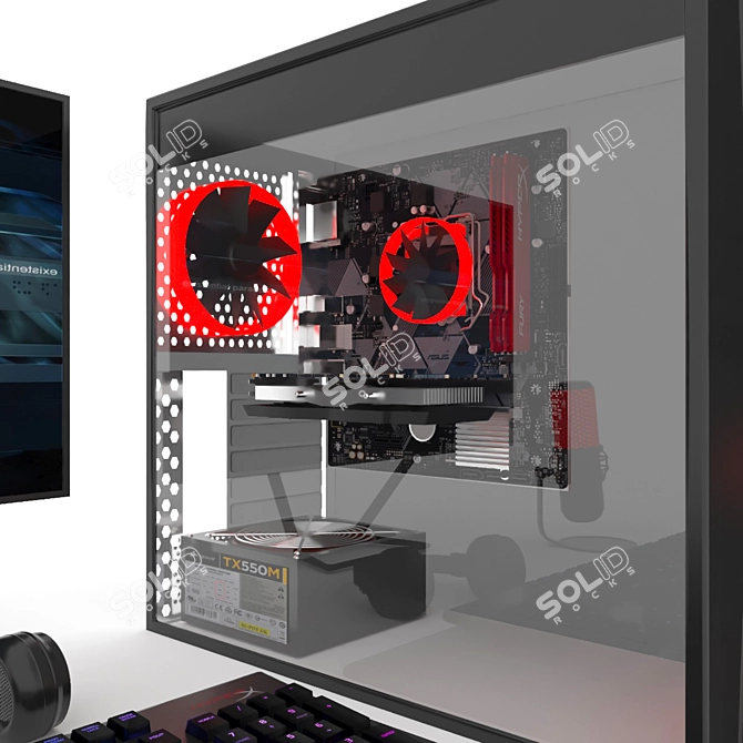 Ultimate Gaming PC Set 04 3D model image 4