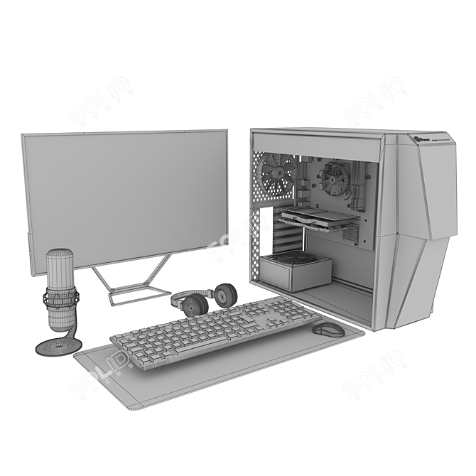 Ultimate Gaming PC Set 04 3D model image 5