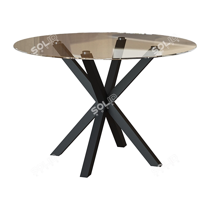 Modern Round Arya 119 Glass Table 3D model image 1