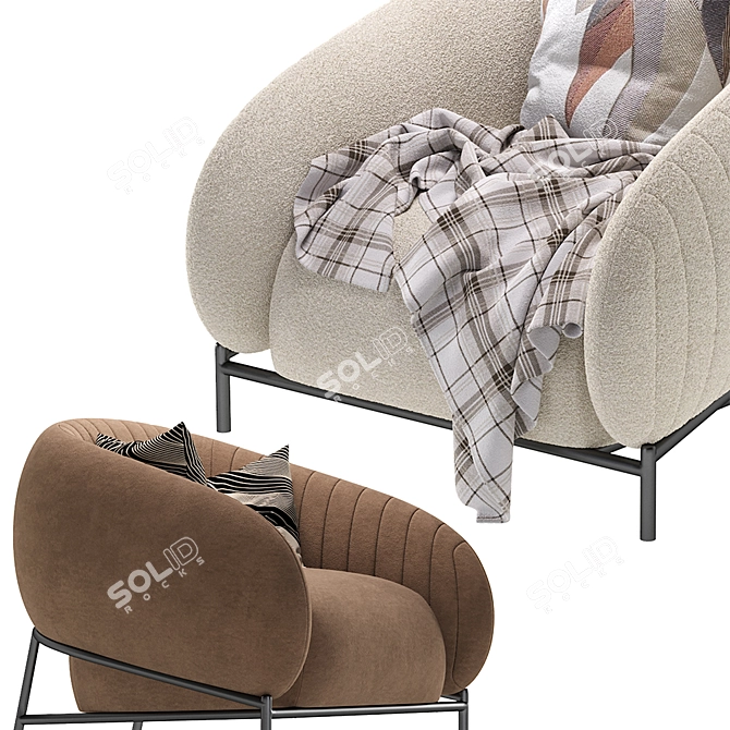 Cozy Cider Lounge Chair 3D model image 4