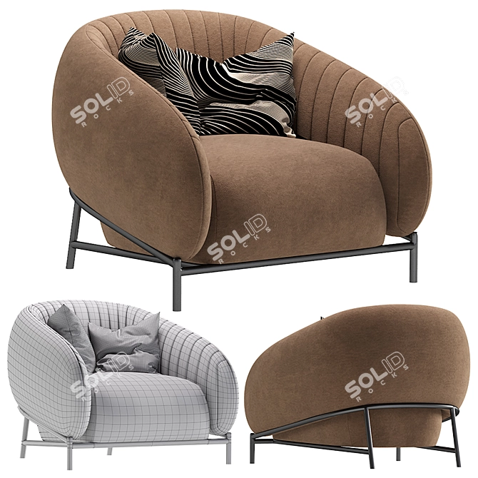 Cozy Cider Lounge Chair 3D model image 5