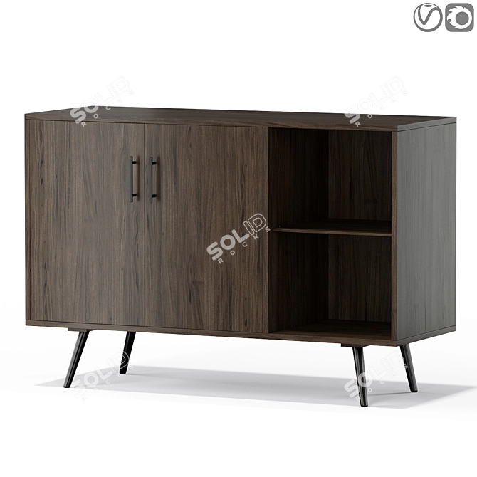 Sleek Mid-Century Theo Modern 3D model image 1