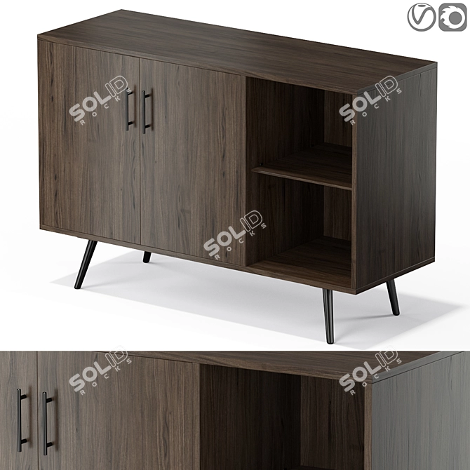 Sleek Mid-Century Theo Modern 3D model image 3