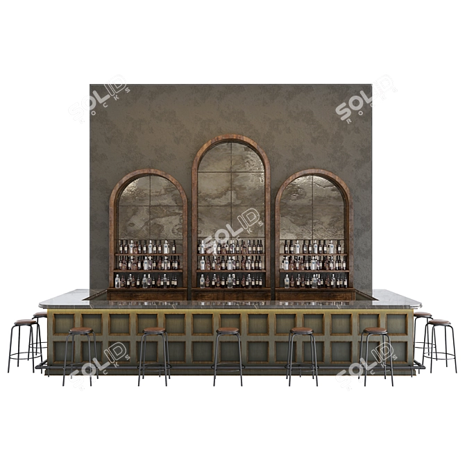 Modern Loft Bar with 3D Models 3D model image 2