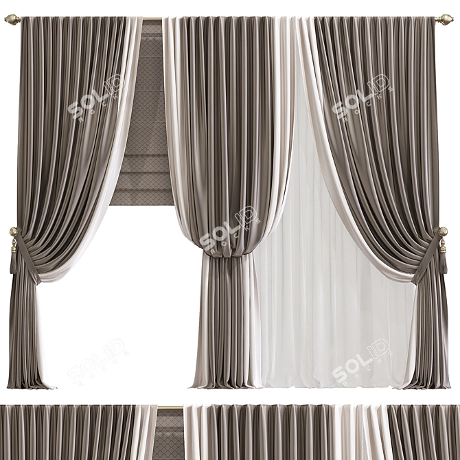 Elegant Drapery 792 3D model image 1