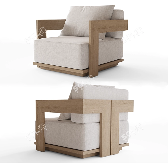 Restoration Hardware Milano Lounge Chair 3D model image 1