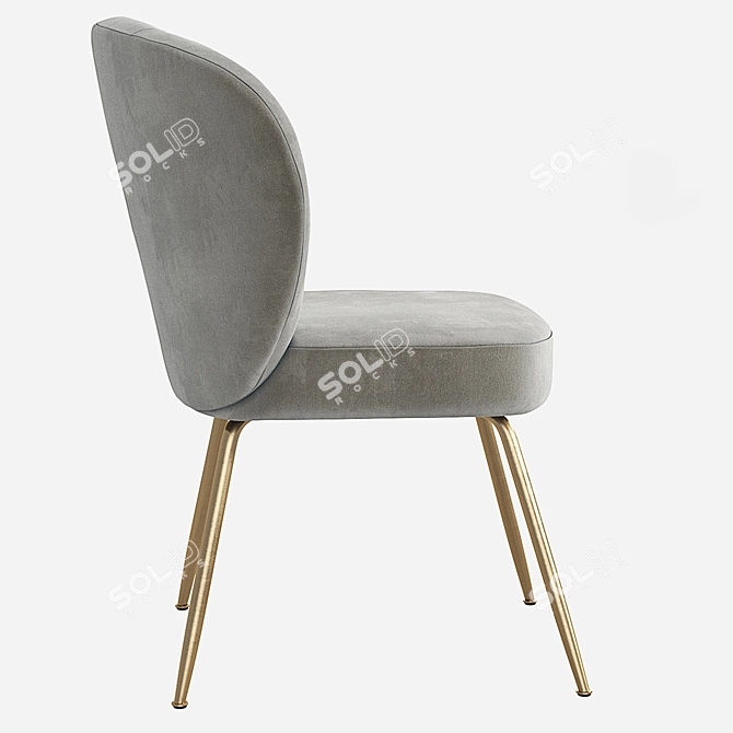 West Elm Greer Upholstered Chair: Chic Comfort for Your Dining Space 3D model image 2