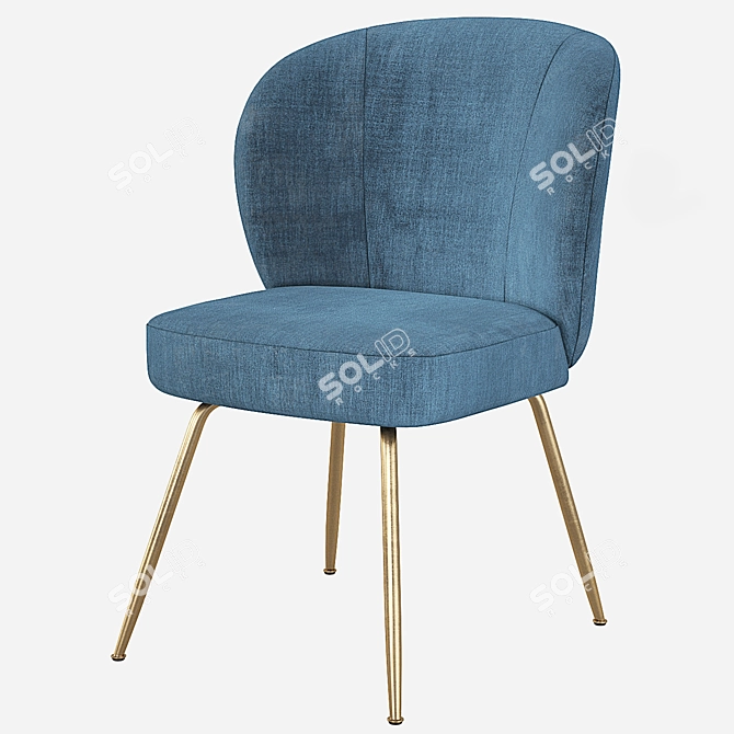 West Elm Greer Upholstered Chair: Chic Comfort for Your Dining Space 3D model image 3