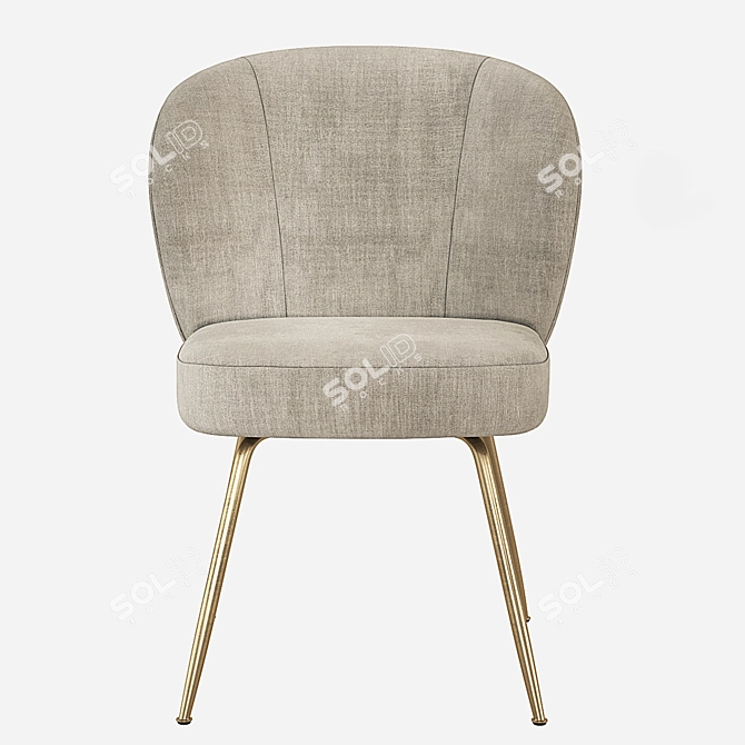 West Elm Greer Upholstered Chair: Chic Comfort for Your Dining Space 3D model image 4