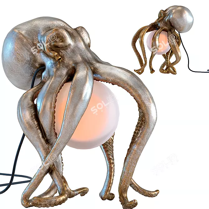 Oceanic Glow Octopus Table Lamp 3D model image 1