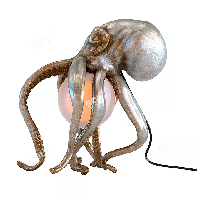 Oceanic Glow Octopus Table Lamp 3D model image 2