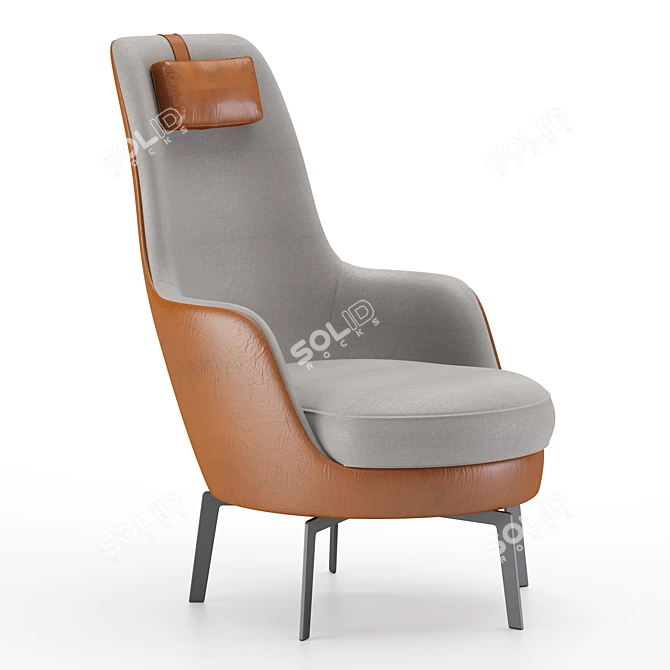 Elevated Comfort: Flexform Guscioalto Lounge Chairs 3D model image 2