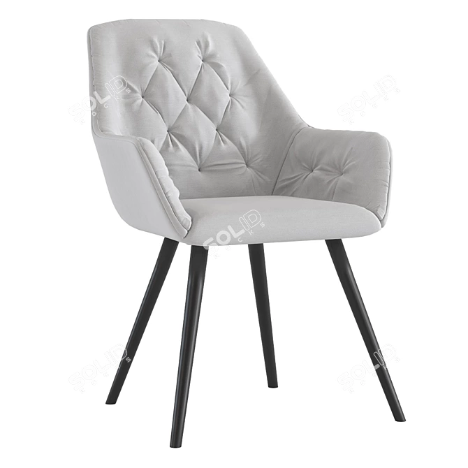 Elegant Gray Velvet Chair 3D model image 4