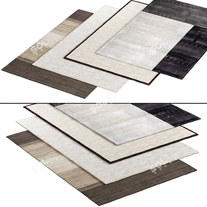 Elegant Gray Floor Carpet 3D model image 2