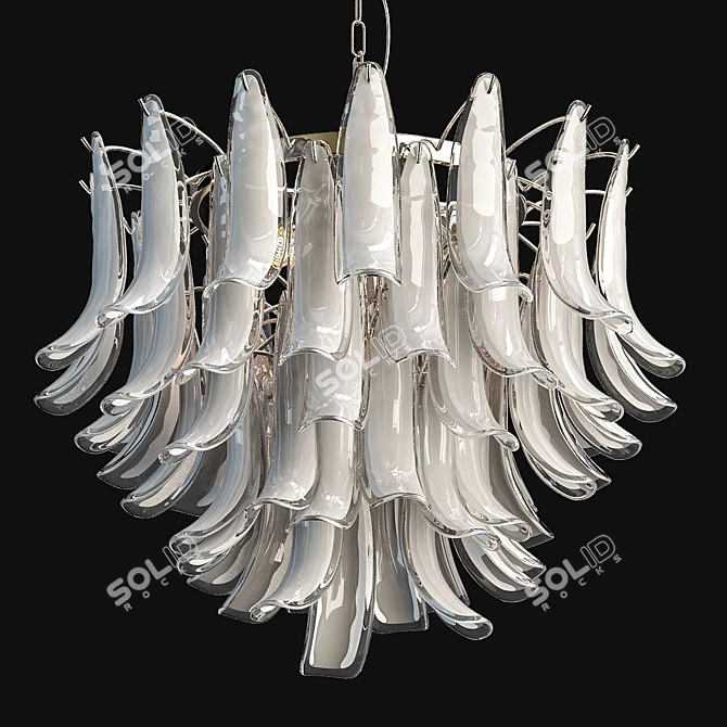 Mazzega Murano Pink Lattimo Chandelier 3D model image 1