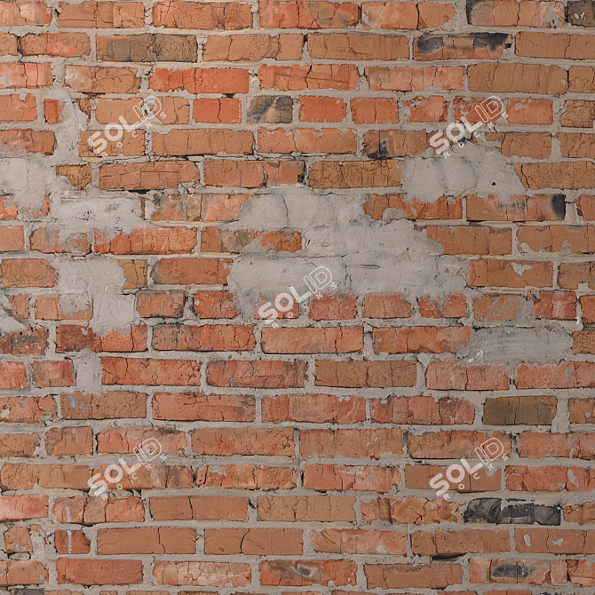 Title: Antique Brick Wall Texture 3D model image 4