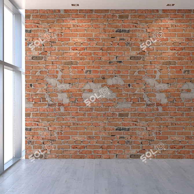 Title: Antique Brick Wall Texture 3D model image 5