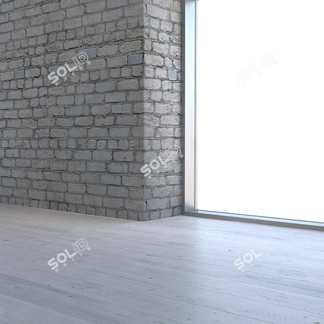 Seamless Gray Sand-Lime Brick 3D model image 5