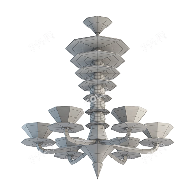 Elegant Lattimo Murano Chandelier 3D model image 2