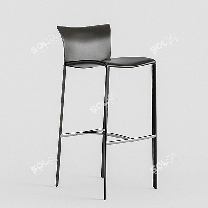 Core Leather Nobile Barstool 3D model image 2