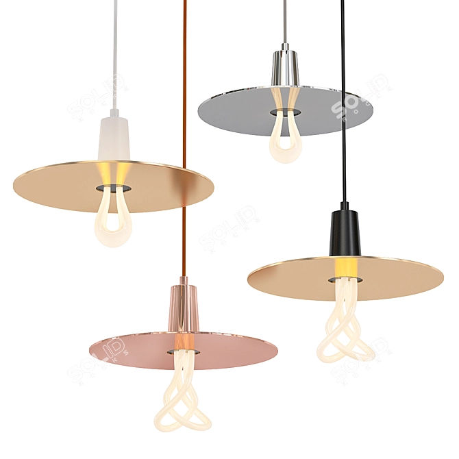 Sleek Drop Pendant Light 3D model image 1