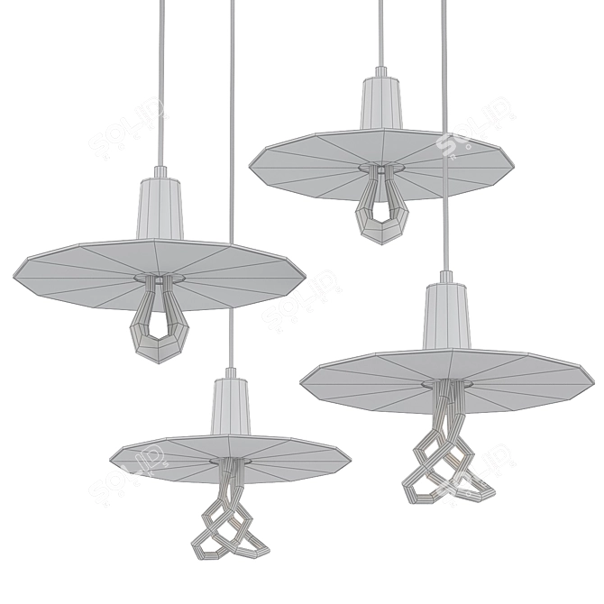 Sleek Drop Pendant Light 3D model image 2