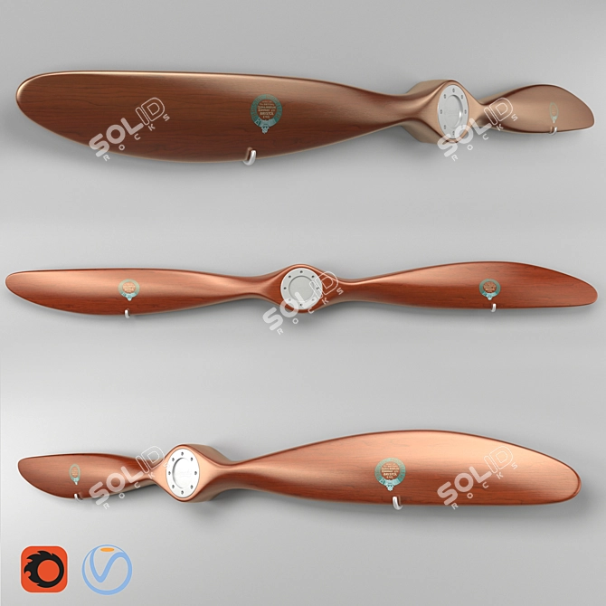 Vintage Bristol Scout Propeller 3D model image 1