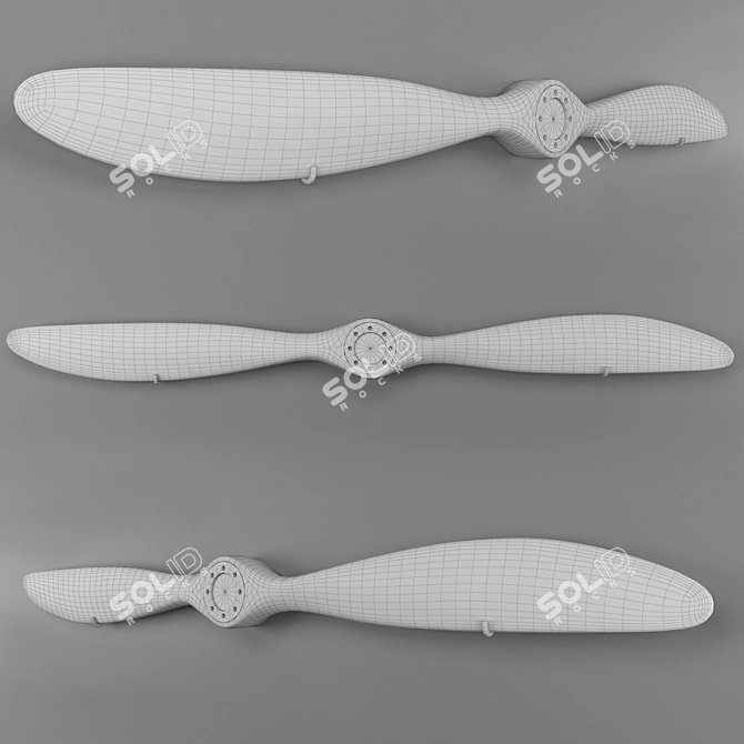 Vintage Bristol Scout Propeller 3D model image 2