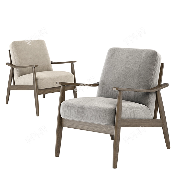 Modern Minimalist Chair 05 3D model image 2