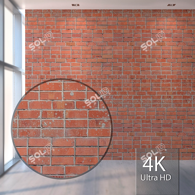 Seamless Brick Red Texture 3D model image 1