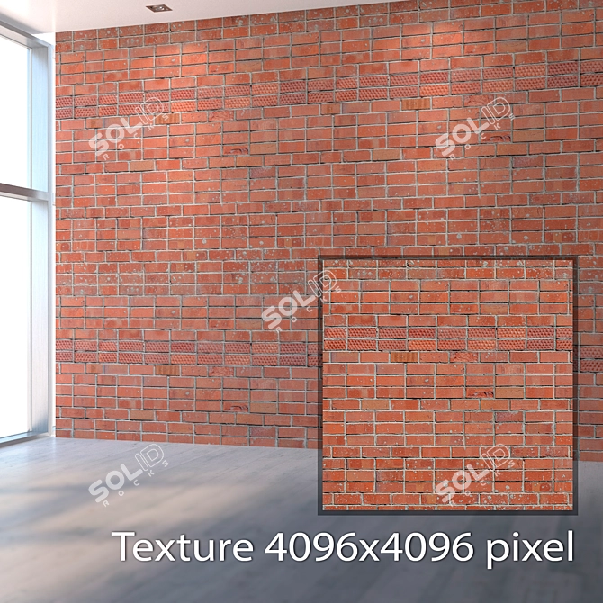 Seamless Brick Red Texture 3D model image 2