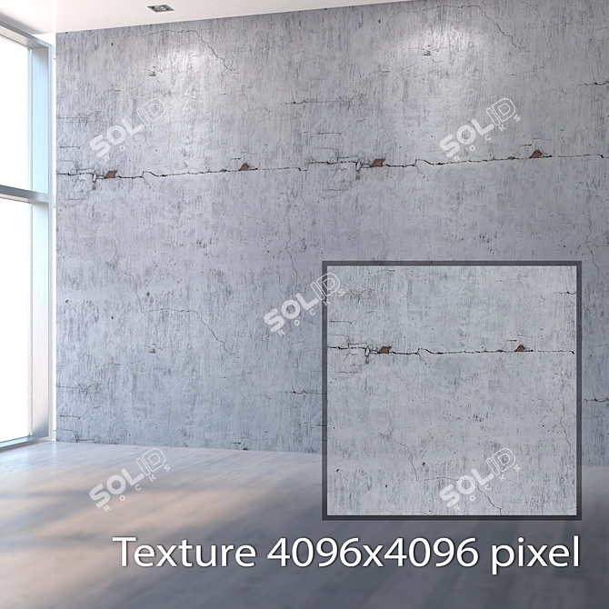 Cracked Wall Texture 1063 3D model image 2