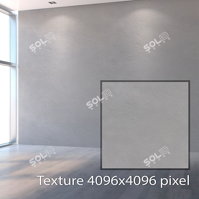 Seamless Gray Plaster Texture 3D model image 2