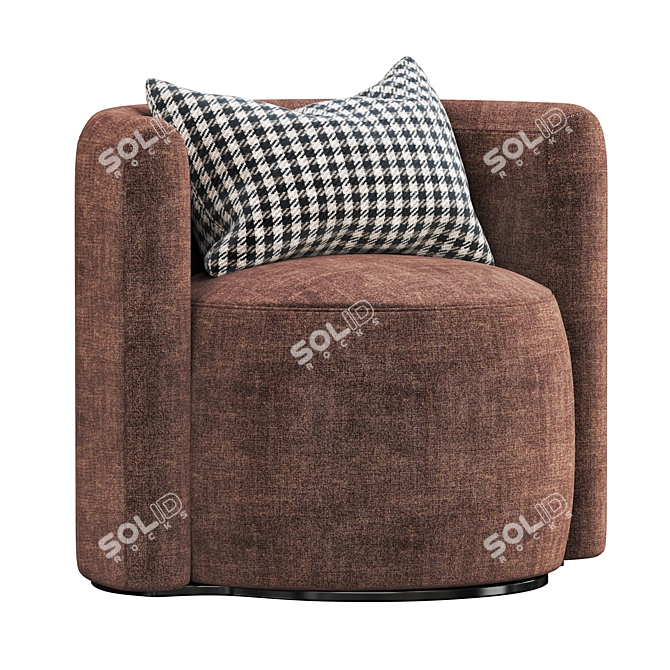 Contemporary Red Virna Armchair 3D model image 4