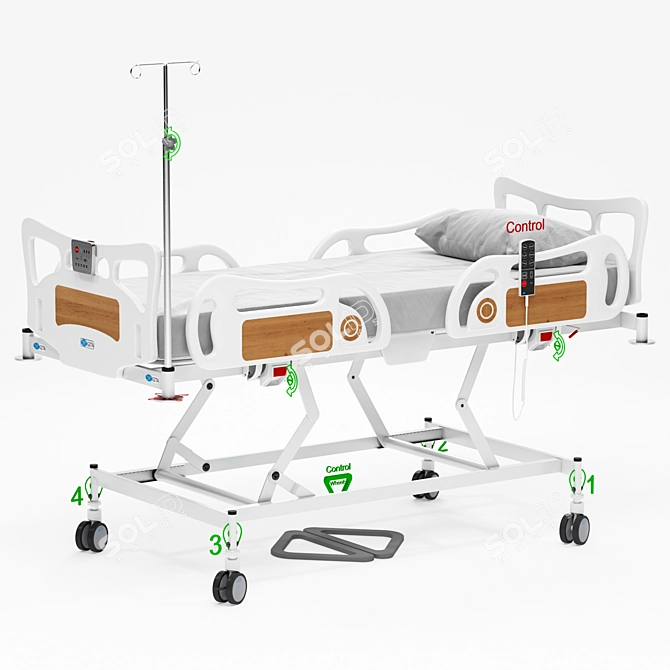 Advanced ICU Bed: Futuristic Rigged Hospital Equipment 3D model image 1