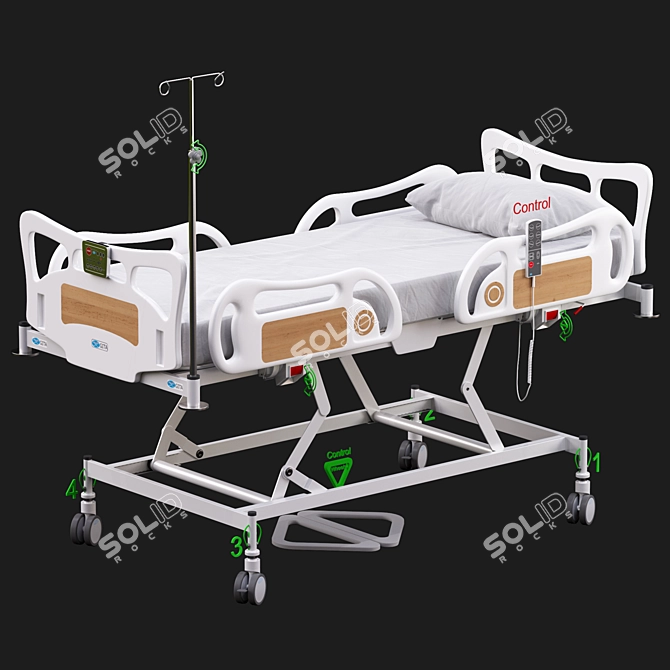 Advanced ICU Bed: Futuristic Rigged Hospital Equipment 3D model image 5