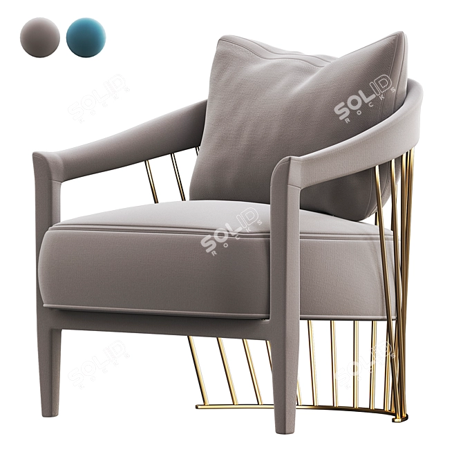 Elegant Dorothy Armchair: Timeless Design 3D model image 1