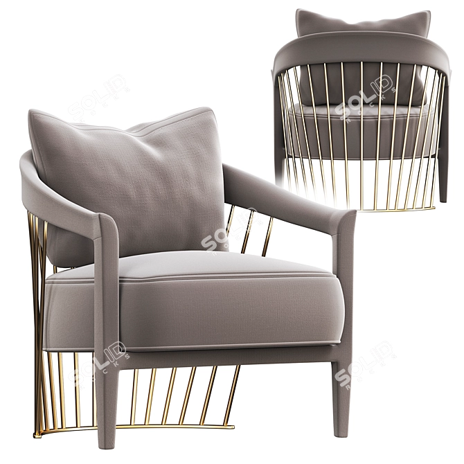 Elegant Dorothy Armchair: Timeless Design 3D model image 2