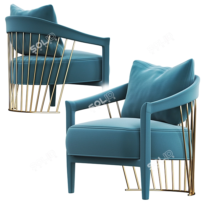 Elegant Dorothy Armchair: Timeless Design 3D model image 4