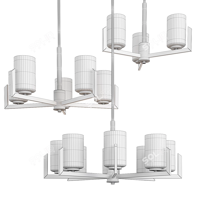 Sleek Dart Chandelier 3D model image 2