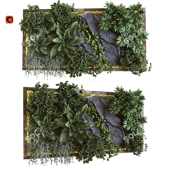 Green Wall Set: Modern and Stylish 3D model image 1