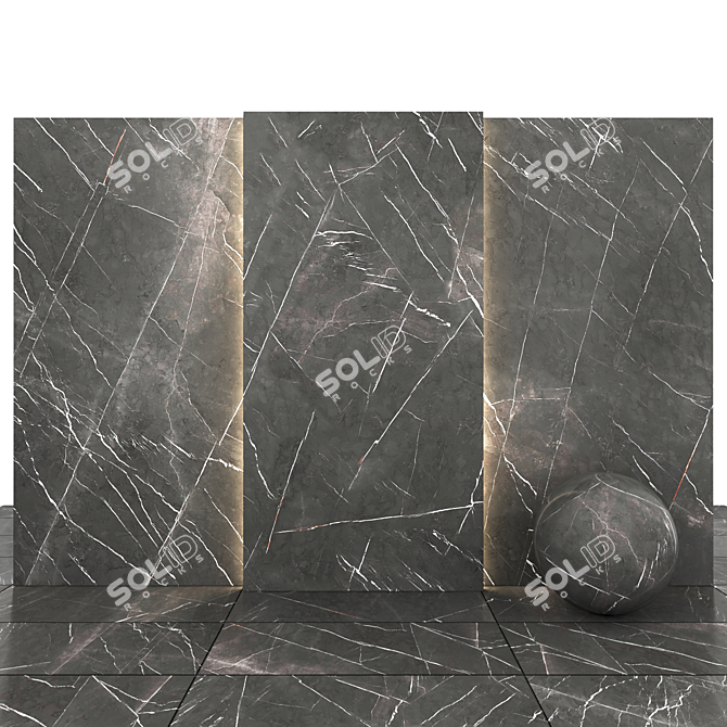 Gray Marble Tile Collection 3D model image 1